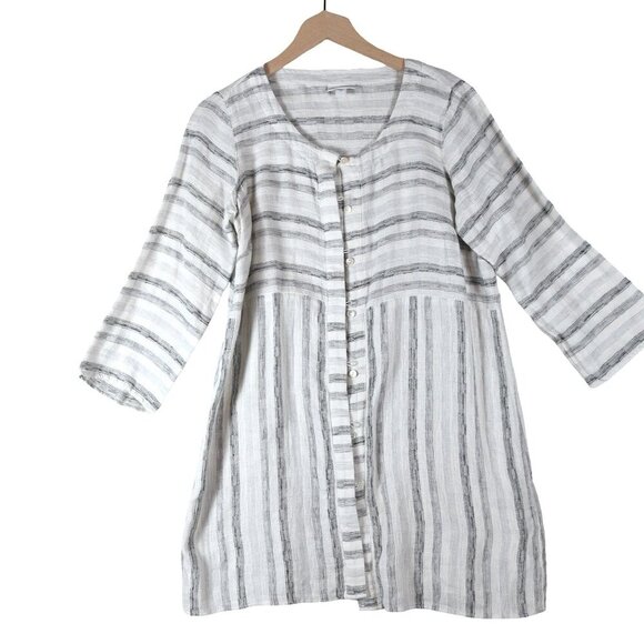 Pure Jill Linen Cotton Tunic Blouse Shirt S Coastal Minimalist - Picture 2 of 11